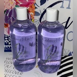 NEW SET Of 2 Crabtree & Evelyn LAVENDER Scented Bath & Shower Gel 16.9 oz Each